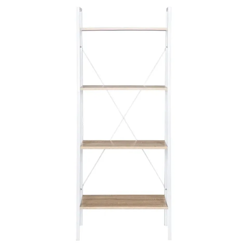 BOXED DERIZZO 148CM H X 60CM W WOOD STANDING SHELF UNIT (1 BOX)