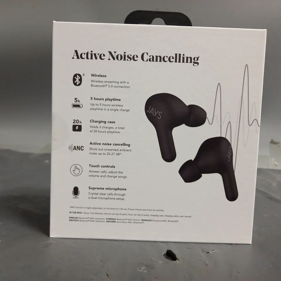 BOXED AND SEALED JAYS t-SEVEN TRUE WIRELESS EARBUDS IN BLACK (T7TW01)