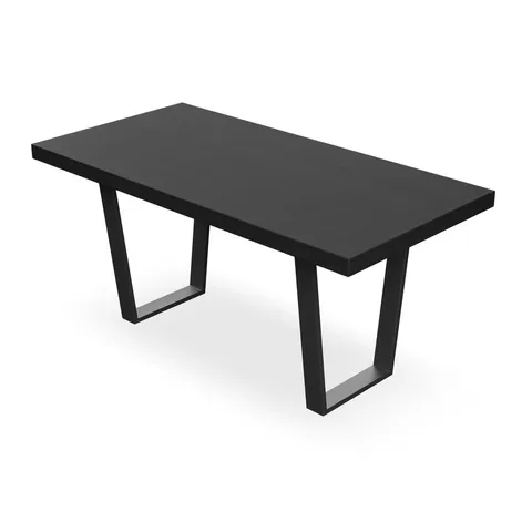 BOXED ARIA DINING TABLE - BLACK LEGS, BLACK TOP (2 BOXES)