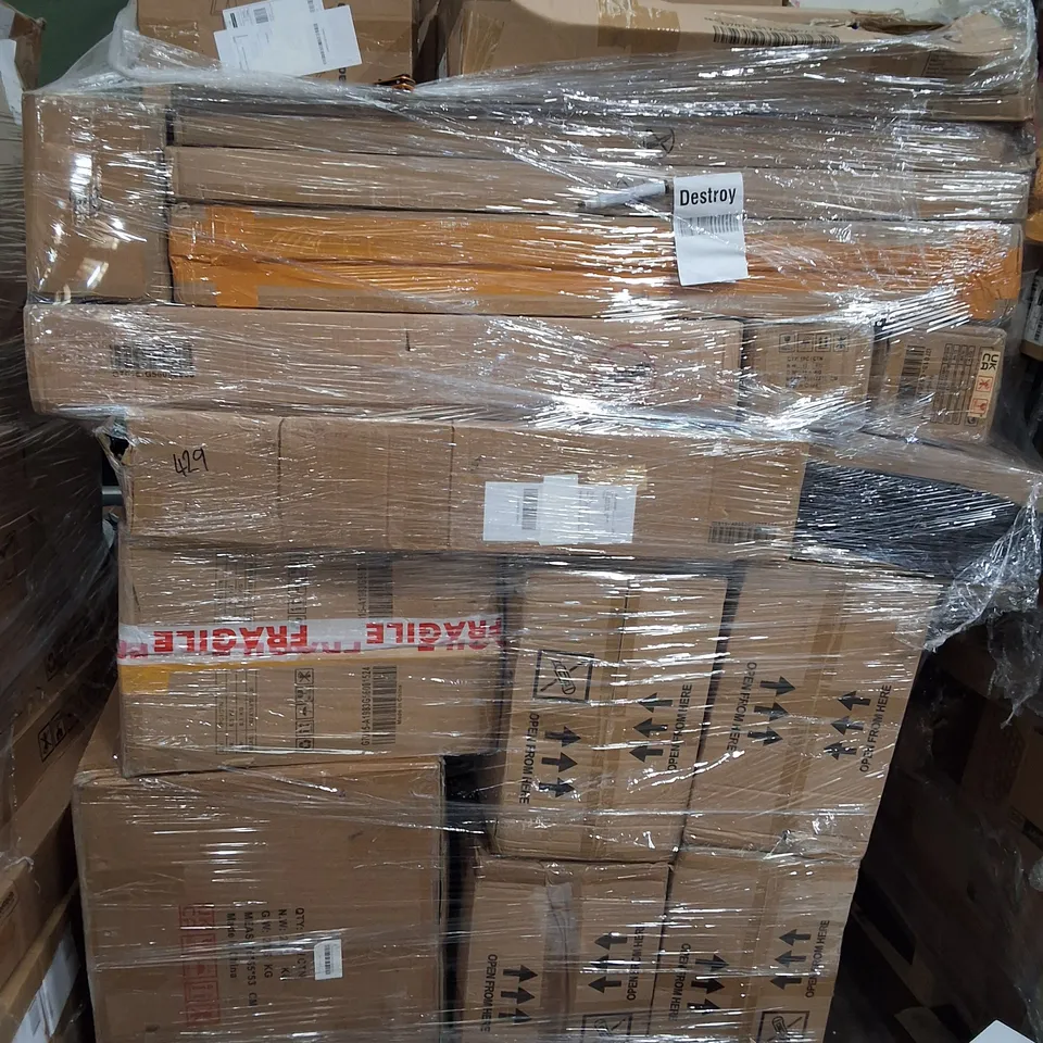 PALLET OF ASSORTED ITEMS TO INCLUDE TRAP CAGE SET, ENAMEL CAST IRON COOKWARE ANS ELECTRIC SPIN MOP