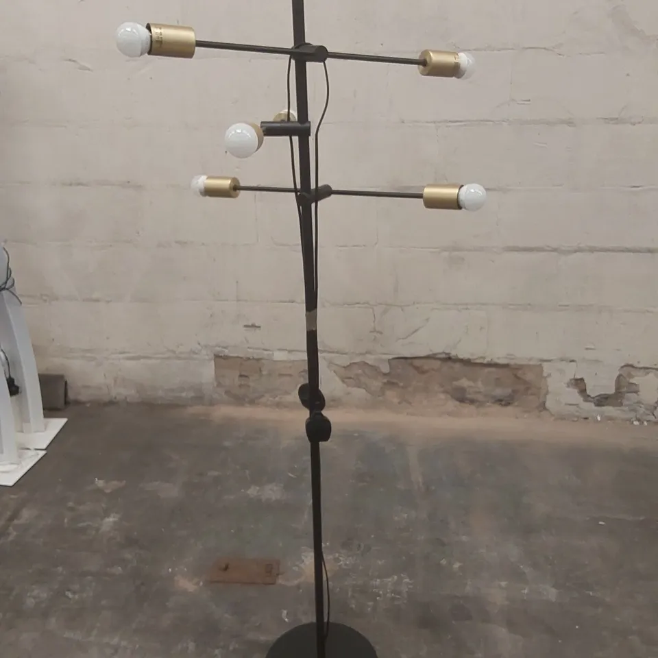 DESIGNER 6-LIGHT METAL FLOOR LAMP