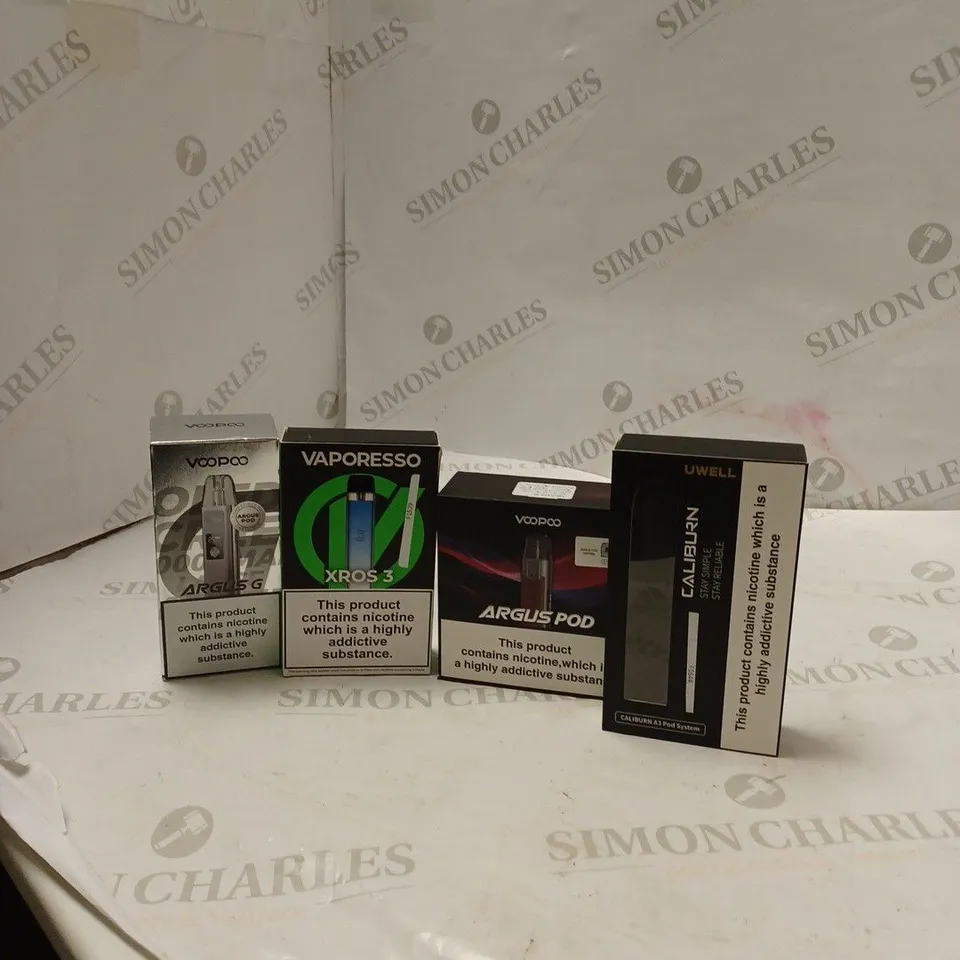 BOX OF APPROX 10 ITEMS TO INCLUDE VOOPOO ARGUS G, VAPORESSO XROS 3, CALIBURN A3.