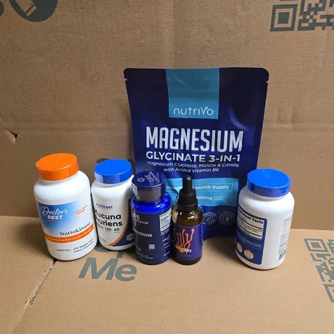 APPROXIMATELY 15 ASSORTED VITAMIN/HEALTH AID PRODUCTS TO INCLUDE NUTRIVO MAGNESIUM 3-IN-1, NUTRICOST MUCUNA PRURIENS, LIFE EXTENSION PREGNENOLONE, ETC - COLLECTION ONLY