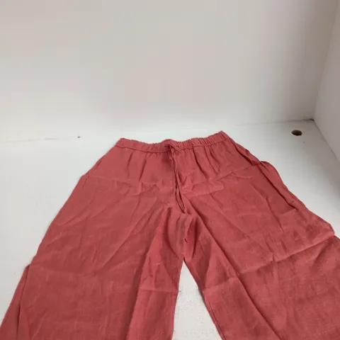 ZARA WOMEN’S PINK WIDE-LEG TROUSERS, SIZE S