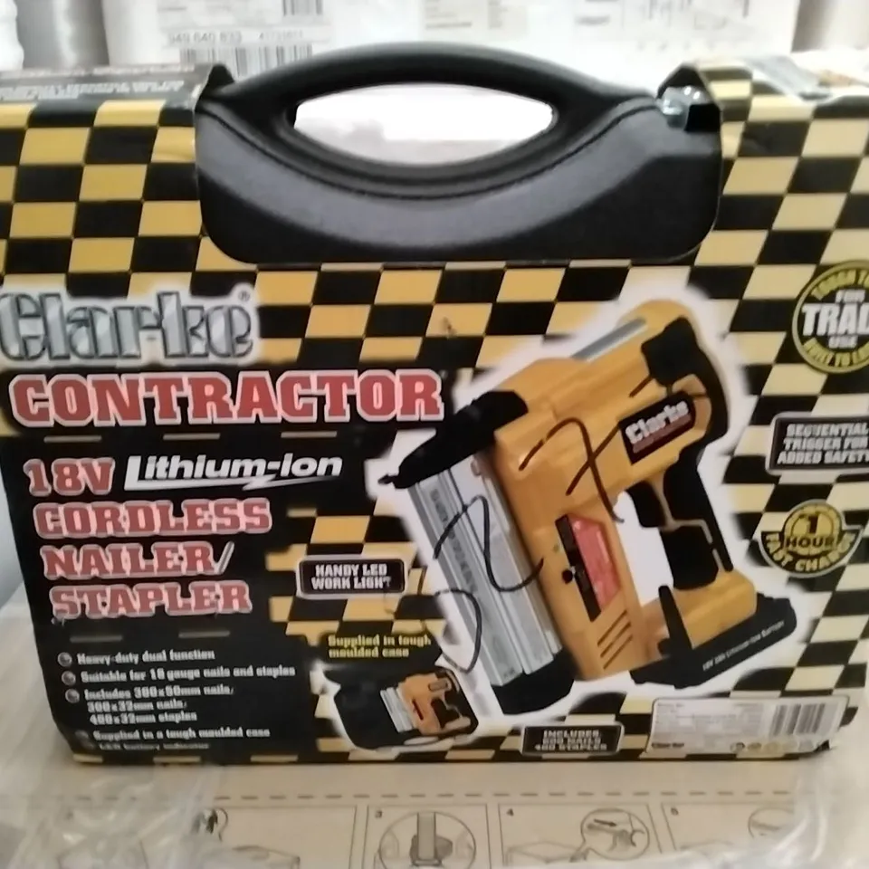 CLARKE CONTRACTOR CORDLESS NAIL/STAPLER 