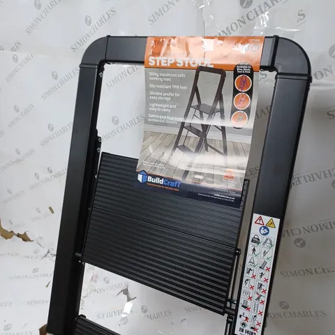 SLIMLINE BLACK STEP LADDER / COLLECTION ONLY