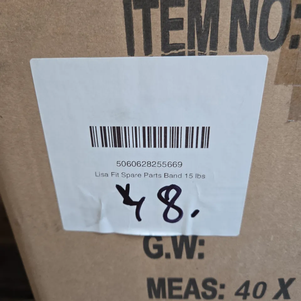 BOX OF APPROXIMATELY 40 LISA FIT SPARE PARTS BAND 15LBS/6.8KG – PINK FABRIC RESISTANCE BANDS