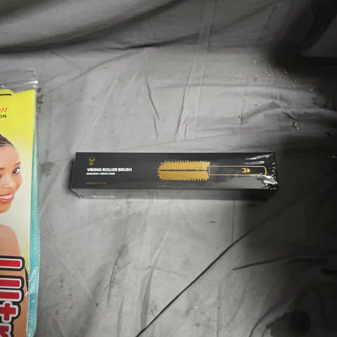 APPROXIMATELY 7 ASSORTED HEALTH AND BEAUTY PRODUCTS INCLUDING VIKING ROLLER BRUSH AND X PRESSION HAIR EXTENSION 