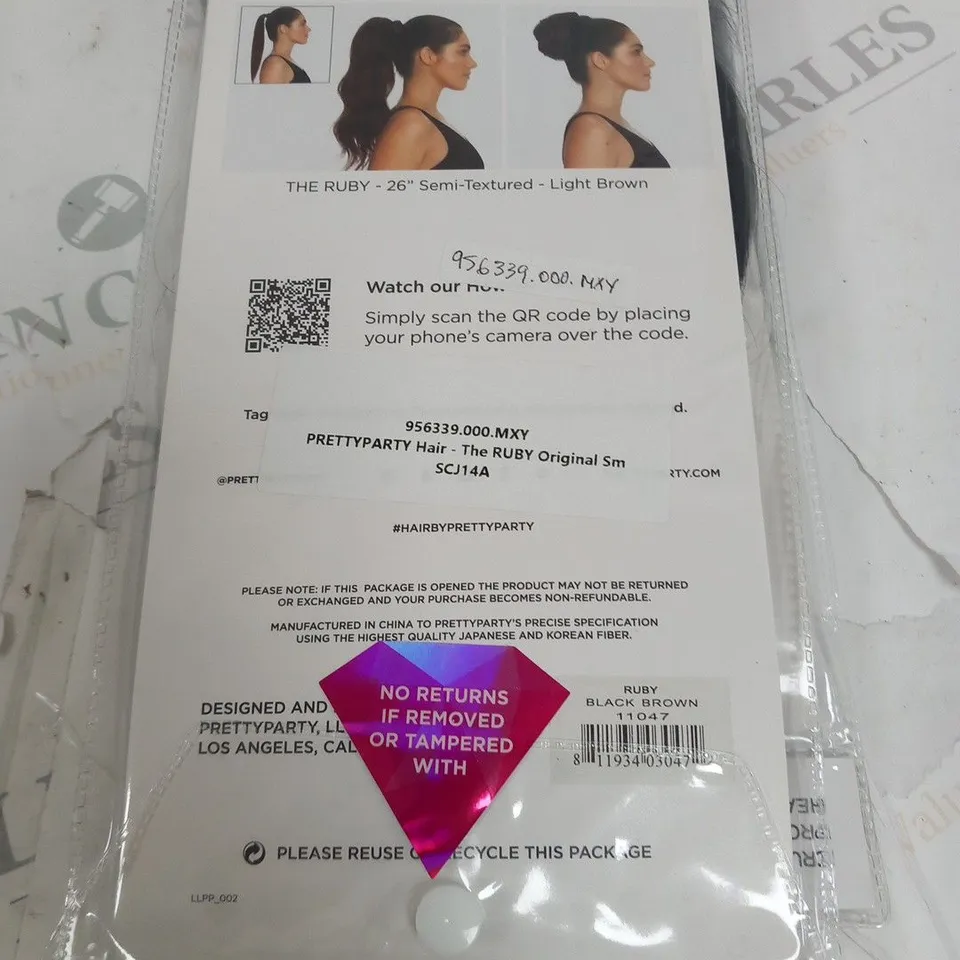 LOVE LAURA BY PRETTY PARTY THE RUBY BLACK BROWN HAIR EXTENSION