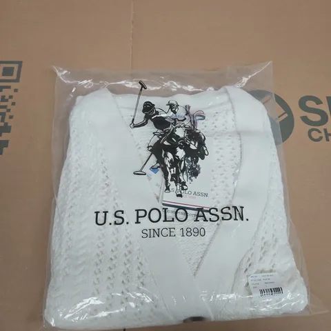 U.S. POLO ASSN. WHITE KNIT SWEATER – SIZE L