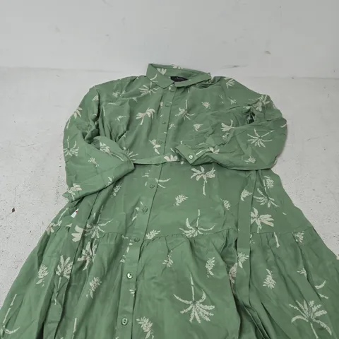 ANISTON CASUAL GREEN PALM PRINT DRESS - 16