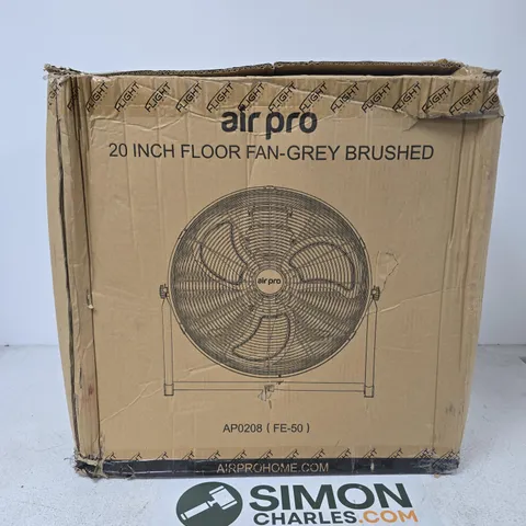 2 X AIR PRO 20-INCH FLOOR FAN β GREY BRUSHED