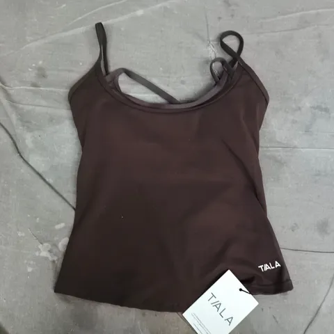 BAGGED T/ALA DOUBLE STRAP HALTER VEST IN AMERICANO - SMALL