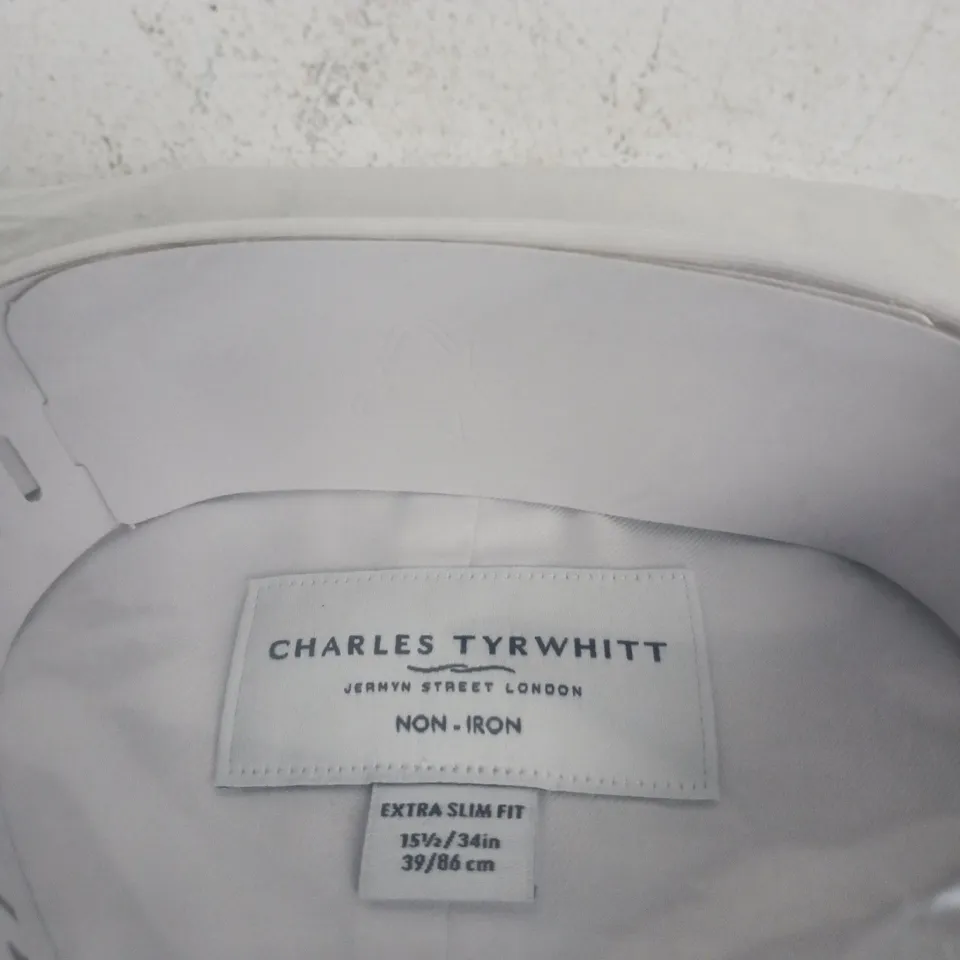 CHARLES TYRWHITT EXTRA SLIM FIT NON-IRON SHIRT – WHITE, 15.5 COLLAR