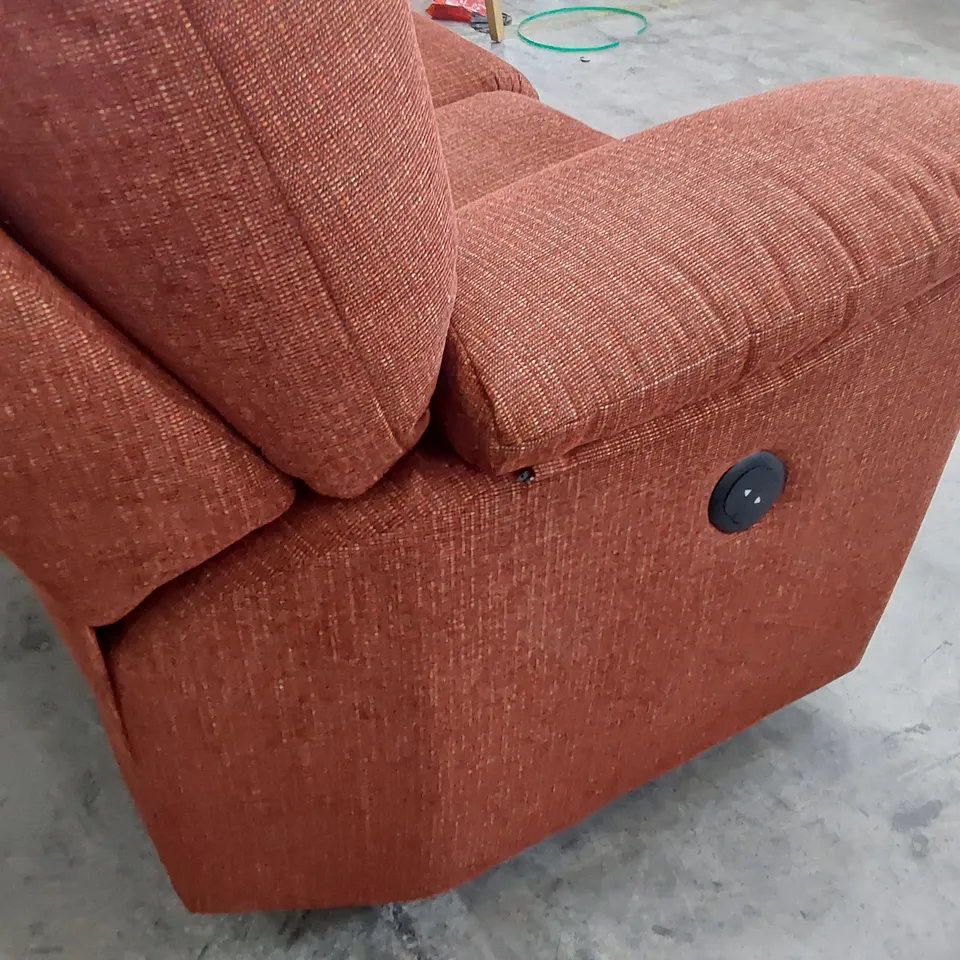 QUALITY BRITISH DESIGNER G PLAN CHLOE POWER RECLINING TWO SEATER SOFA MASCA OCHRE FABRIC 