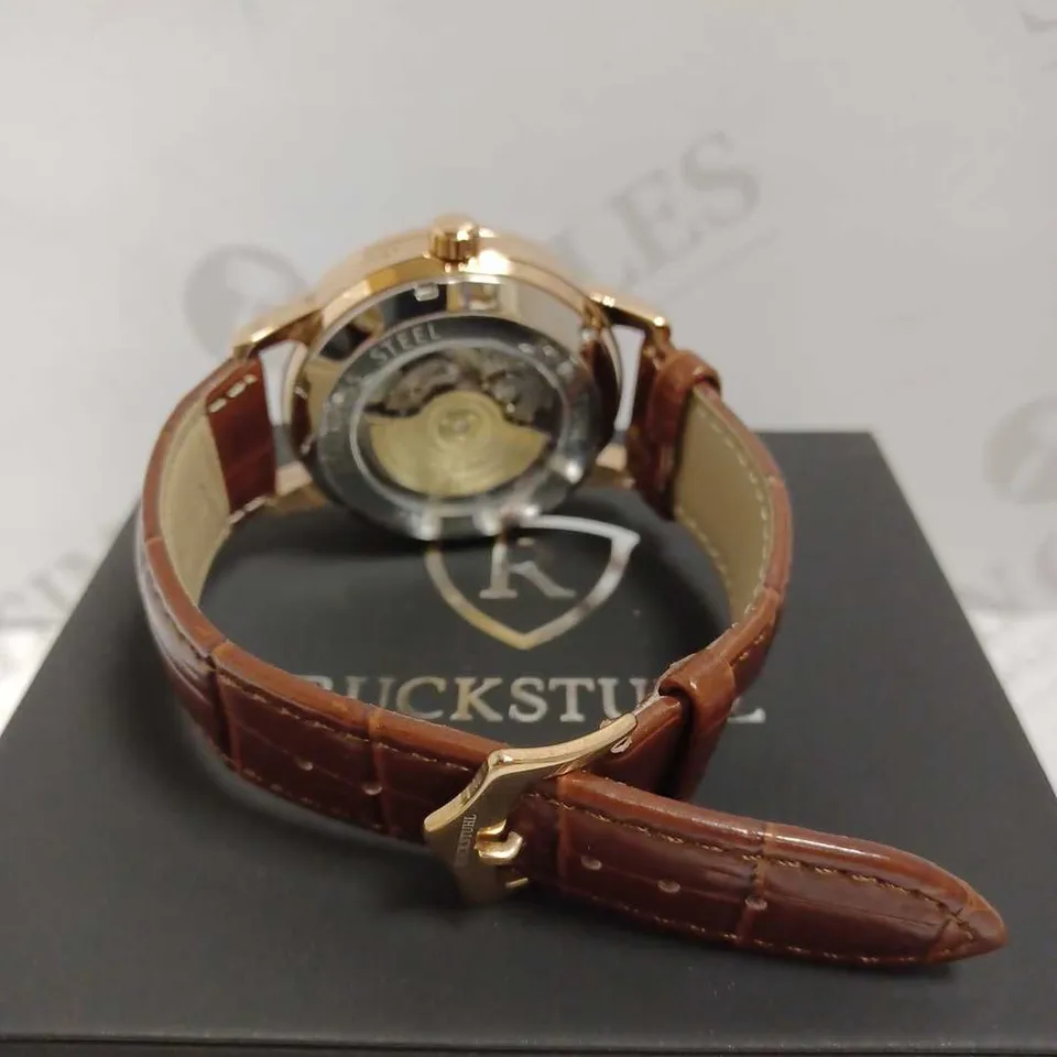 RUCKSTUHL CHRONOGRAPH WATCH WITH LEATHER BRACELET STRAP WRISTWATCH