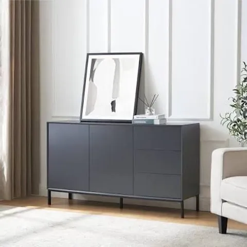 BOXED DUSK NOVA LARGE SIDEBOARD WITH DRAWERS - CHARCOAL (2 BOXES)