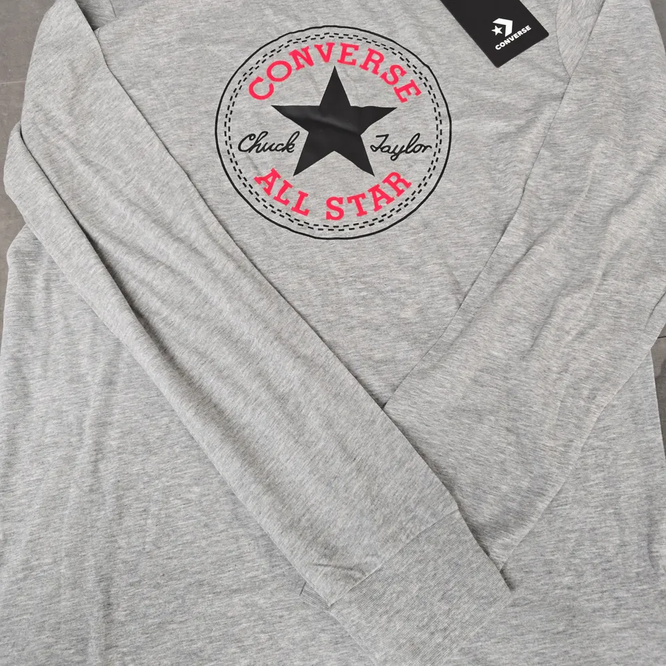 CONVERSE ALL STAR BOYS LONG SLEEVE T-SHIRT IN GREY SIZE XL