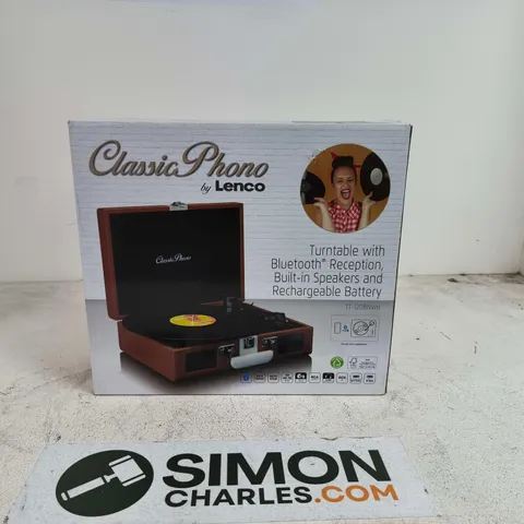 BOXED CLASSIC PHONO BY LENCO TURNTABLE WITH BLUETOOTH RECEPTION TT-120BNWH
