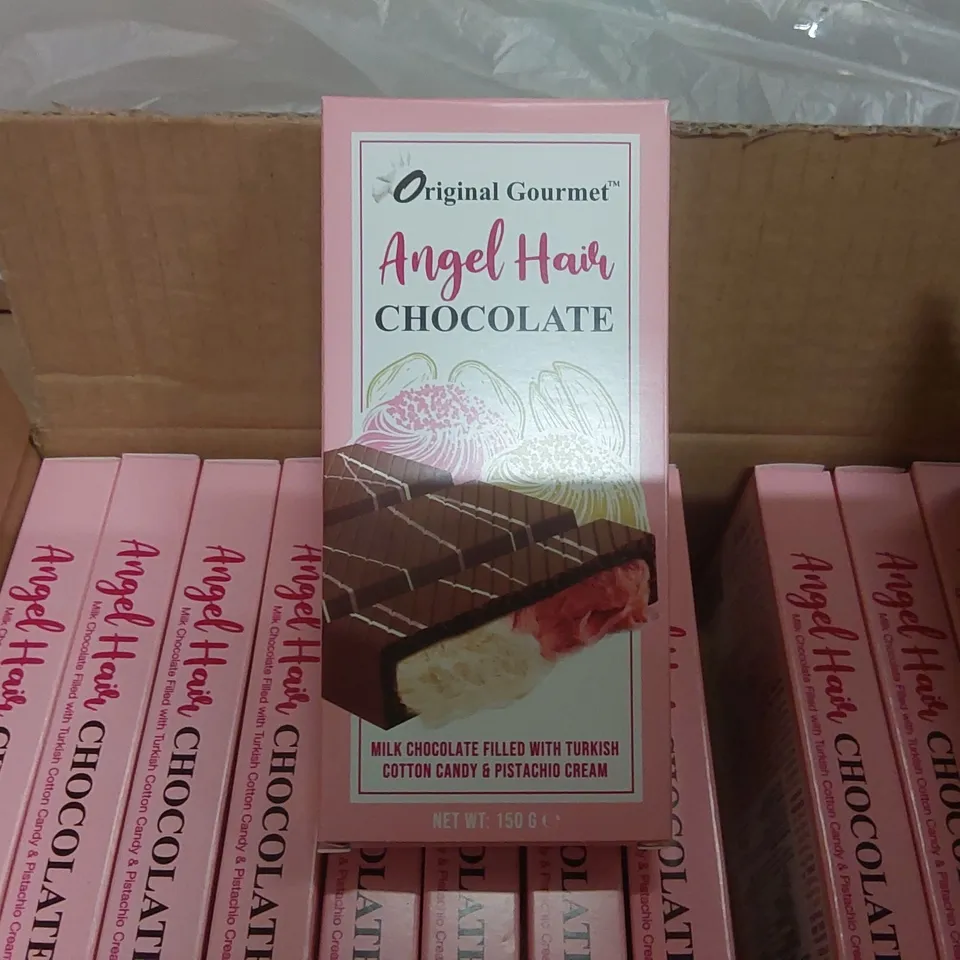 PALLET CONTAINING APPROXIMATELY 160x 150g ORIGINAL GOURMET ANGEL HAIR TURKISH COTTON CANDY & PISTACHIO CREAM CHOCOLATE