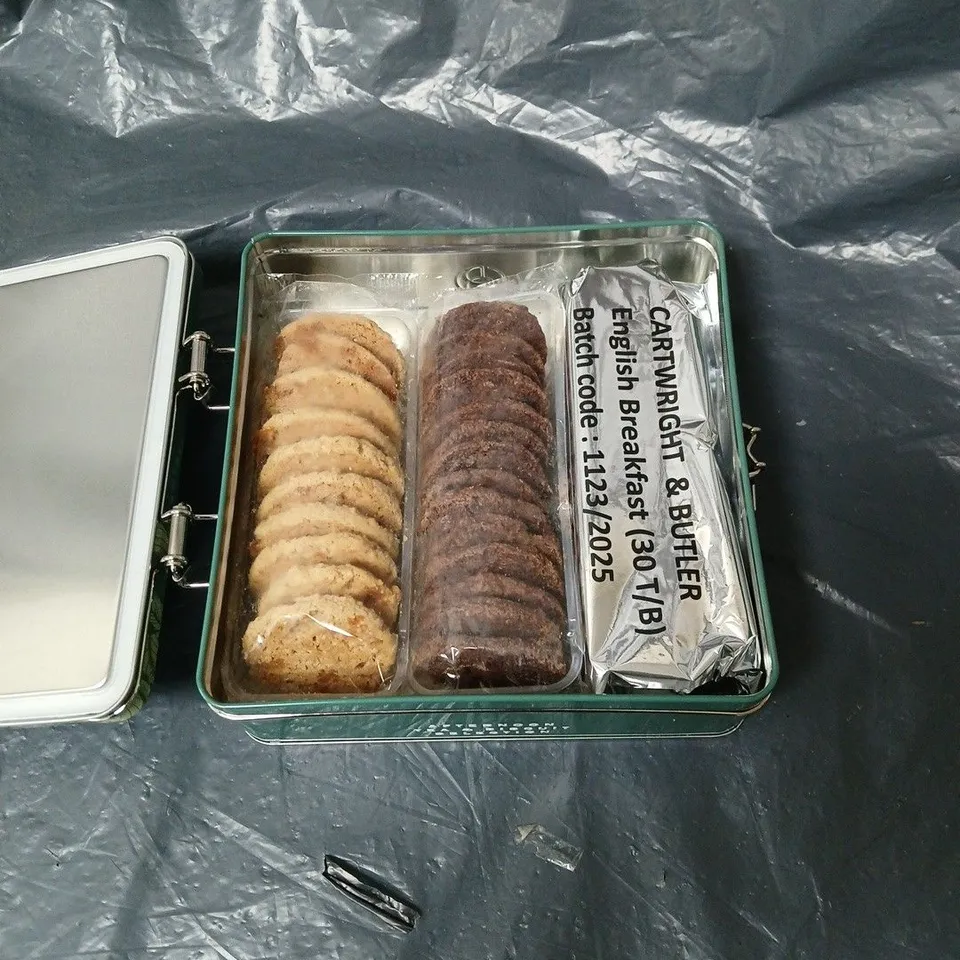 CARTWRIGHT AND BUTLER AFTERNOON TEA AND BISCUIT SELECTION IN TIN