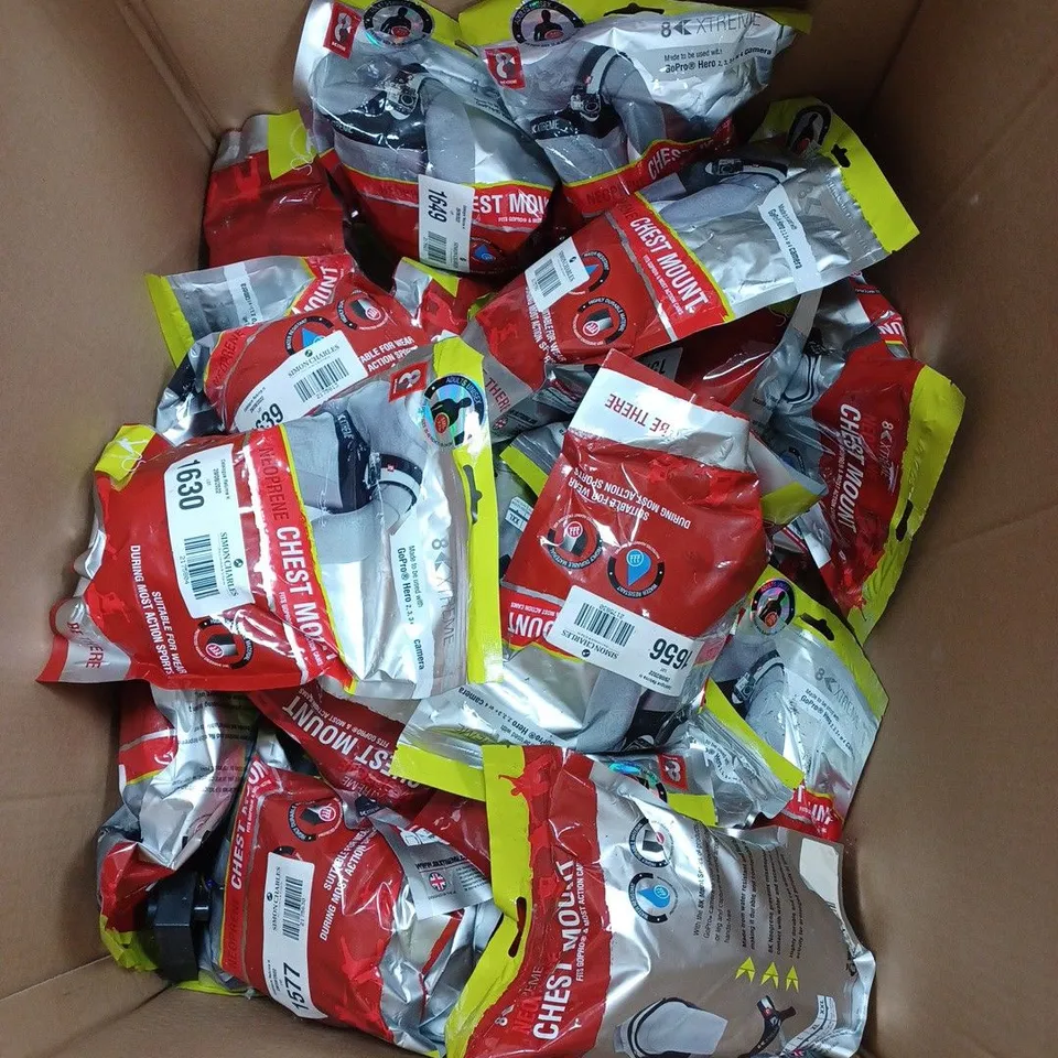 LARGE BOX OF CHEST MOUNTS FOR ACTION CAMERAS 