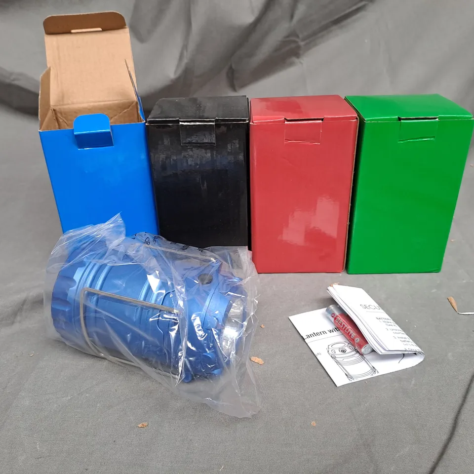 MINI COB POP UP LANTERN WITH FLASHLIGHT X4