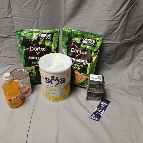 TWELVE ASSORTED PRODUCTS TO INCLUDE; VIMTO, DORITOS, SMA AND DAIRY MILK