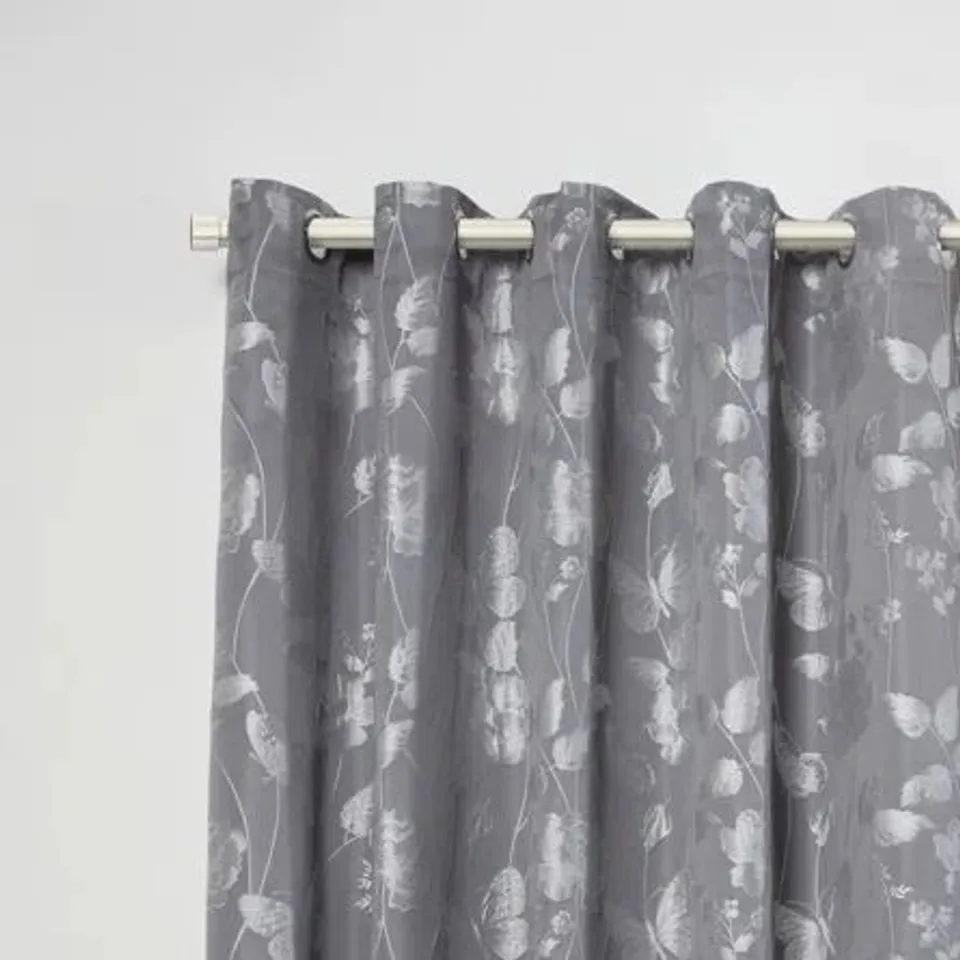 FULL STOP EXTENDABLE EYELET CURTAIN RAIL  BRUSHED SILVER 120 ton210cm