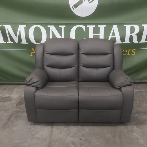 DESIGNER ROTHBURY 2 SEATER MANUAL RECLINER LEATHER UPHOLSTERED SOFA 