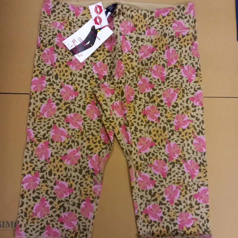 BRAND NEW RENEE'S REVERSIBLES WOMEN WITH CONTROL SHAPE ENHANCING ANIMAL PRINT CROPPED TROUSERS - SIZE 3XL
