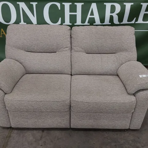 QUALITY BRITISH MADE LOUNGE Co TWO SEATER SOFA LIGHT GREY FABRIC