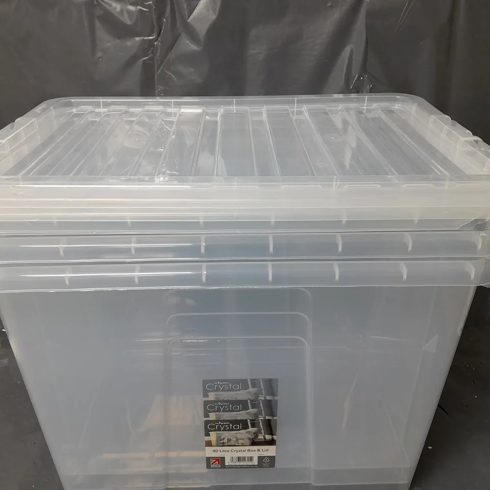 SET OF 3 PLASTIC STORAGE BOXES