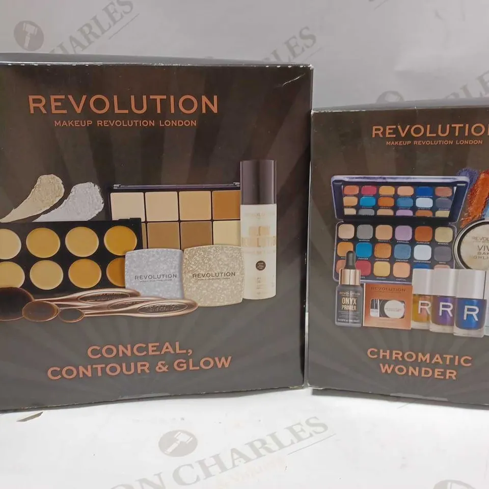 LOT OF 2 REVOLUTION SETS TO INCLUDE CONCEAL, CONTOUR, GLOW & CHROMATIC WONDER 
