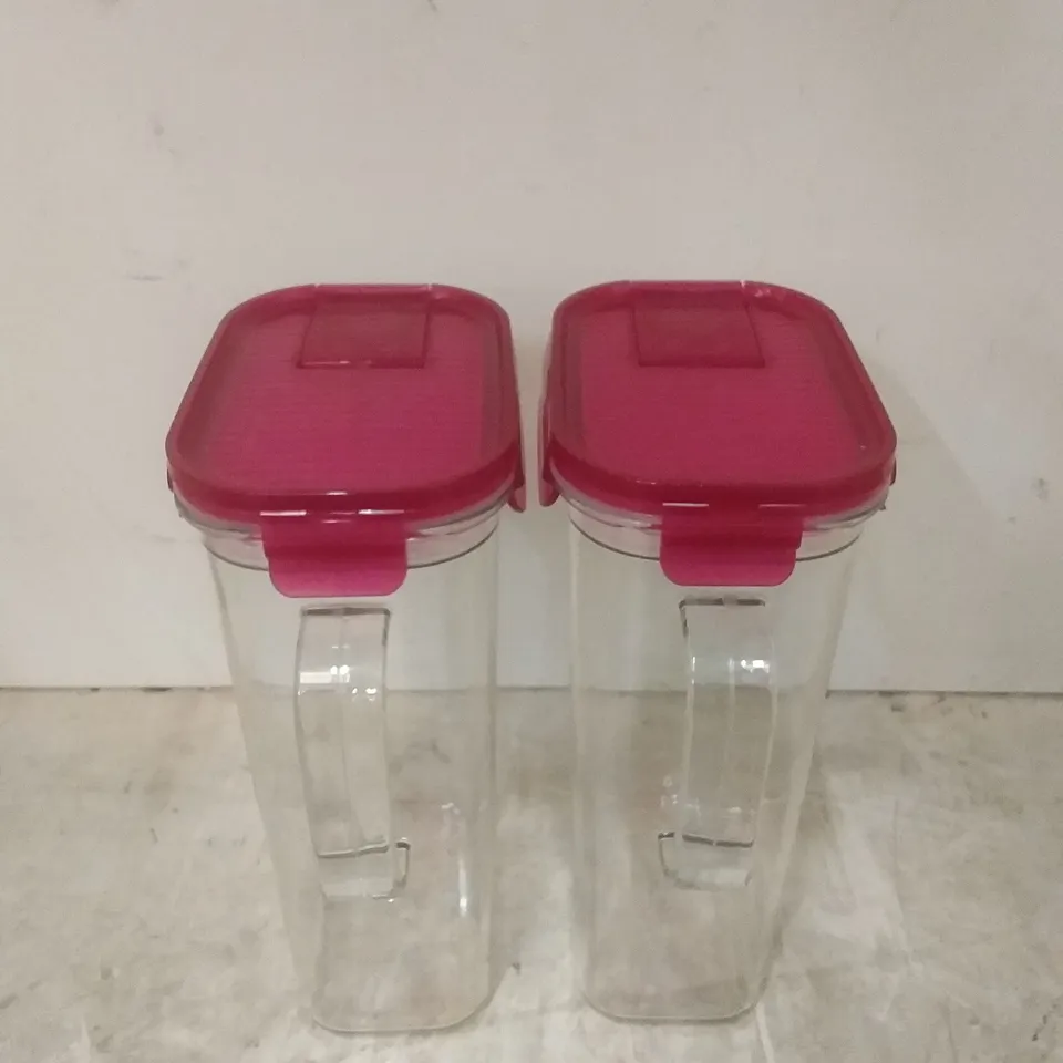 BOXED 2X PLASTIC SEALABLE 1.4L WATER JUGS