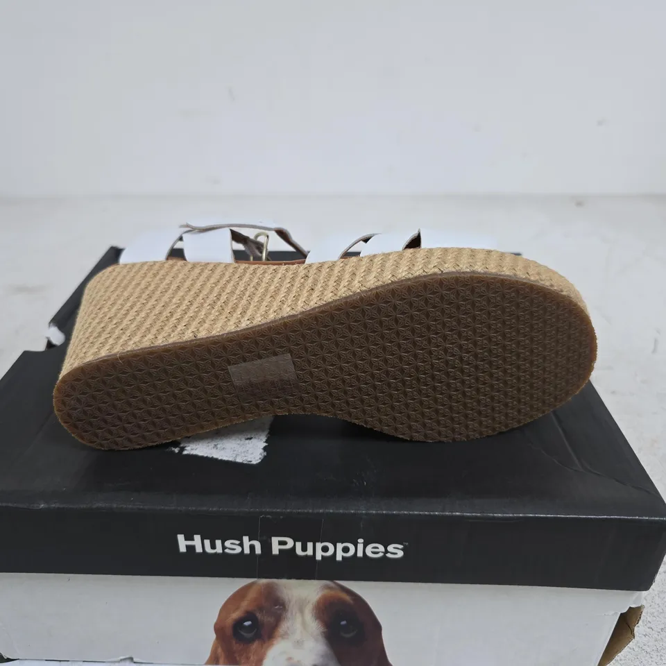 HUSH PUPPIES PHOEBE LEATHER WEDGE SANDAL UK 6 BOXED
