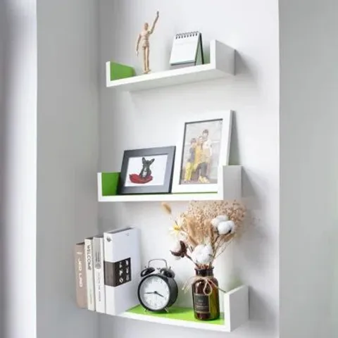 BOXED BYUN 3 PIECE FLOATING SHELF SET -WHITE-