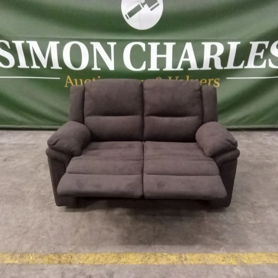 ALBION FABRIC 2 SEATER HIGH BACK MANUAL RECLINER SOFA - CHARCOAL RRP £579