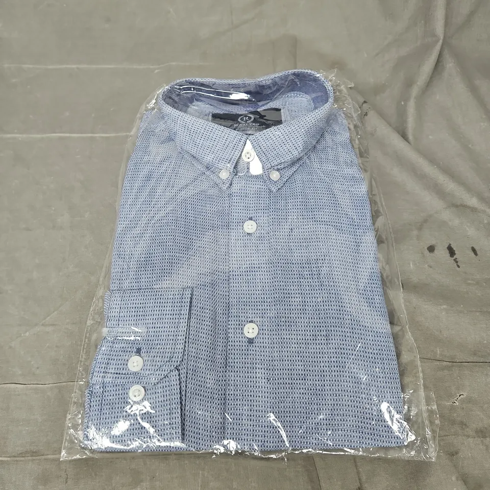 ROYAL TAG CLASSIC FIT BUSINESS CASUAL SHIRT IN NAVY MIX SIZE 15.5