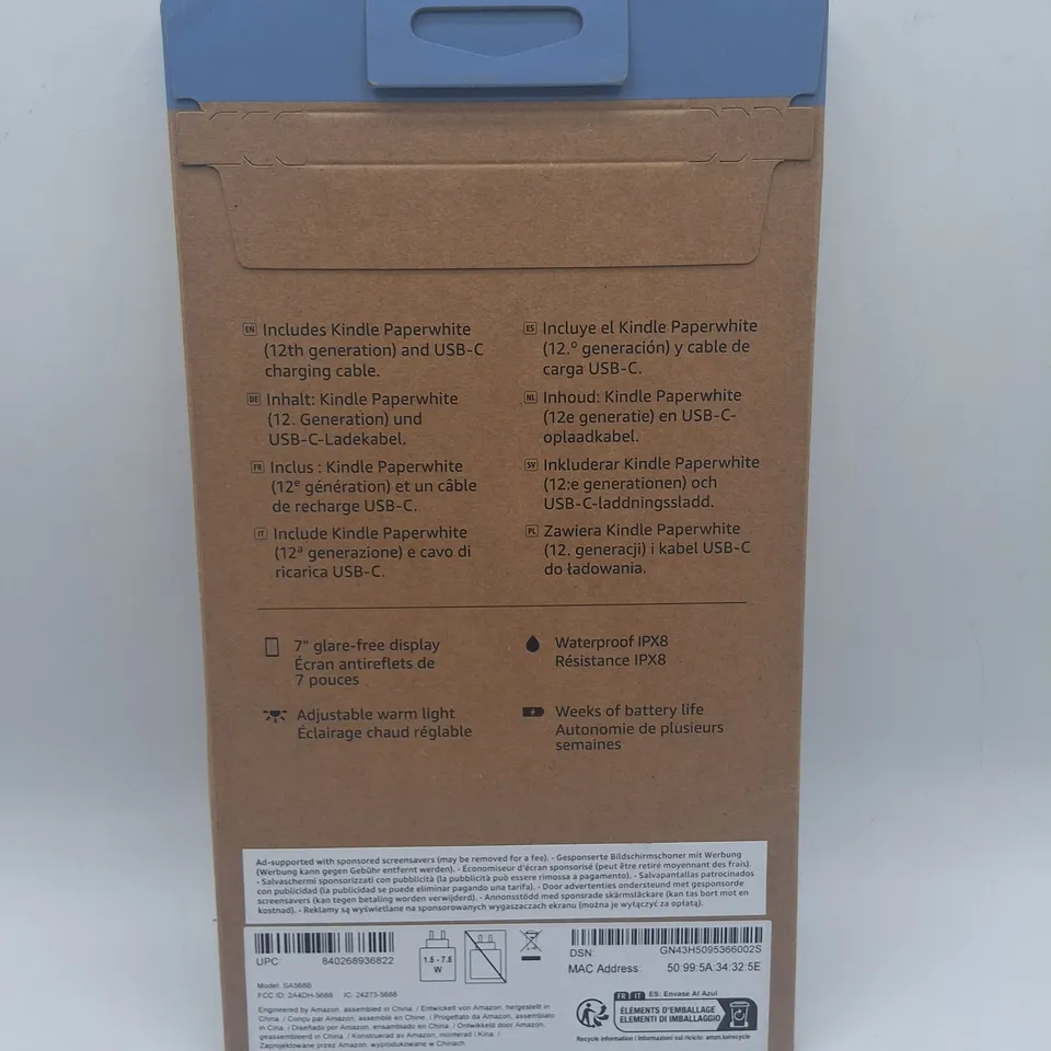 SEALED AMAZON KINDLE PAPERWHITE GEN 12 16GB E-READER IN RASPBERRY - SA568B