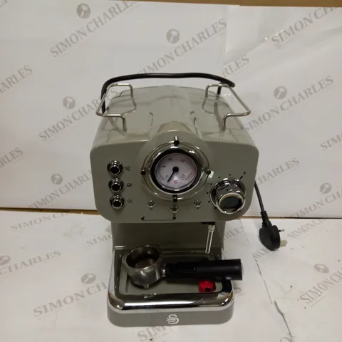SWAN RETRO PUMP ESPRESSO COFFEE MACHINE - GREY
