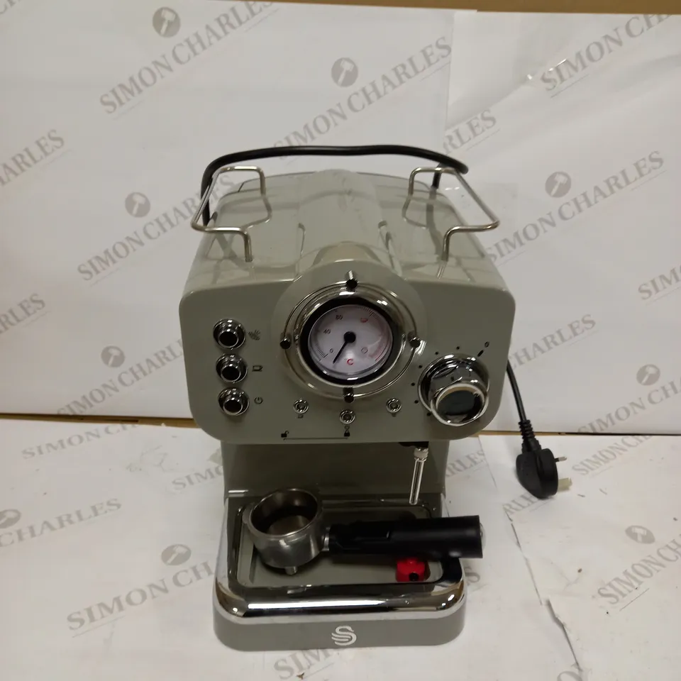 SWAN RETRO PUMP ESPRESSO COFFEE MACHINE - GREY