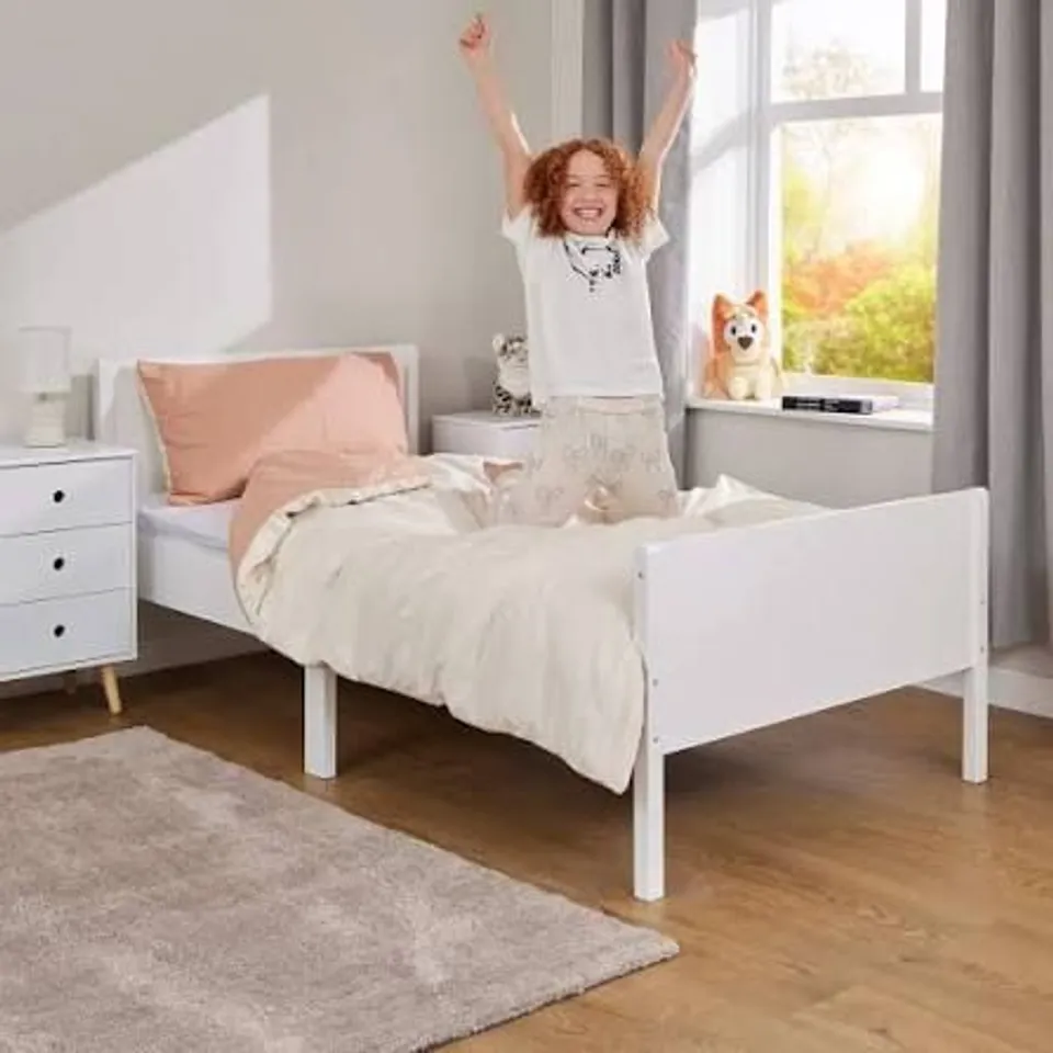 BOXED LIBERTY HOUSE TOYS SINGLE WHITE KIDS BED
