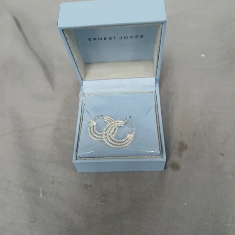 ERNEST JONES STERLING SILVER CUBIC ZIRCONIA EARRINGS