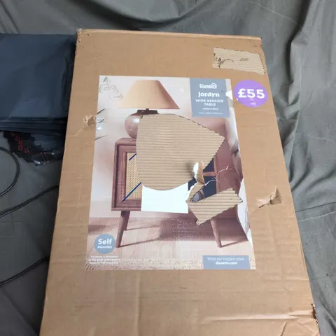 DUNELM JORDYN WIDE BEDSIDE TABLE – WALNUT EFFECT (SELF-ASSEMBLY)