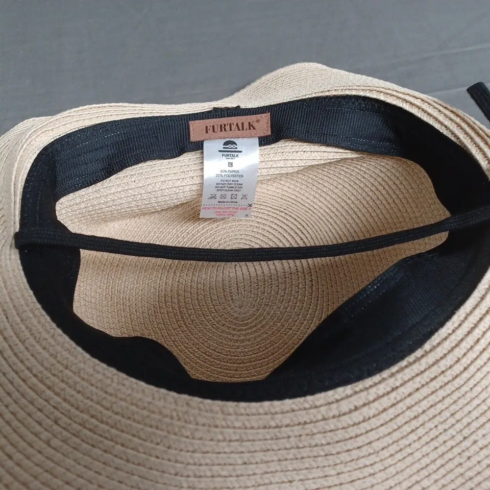 FURTALK BEIGE STRAW HAT