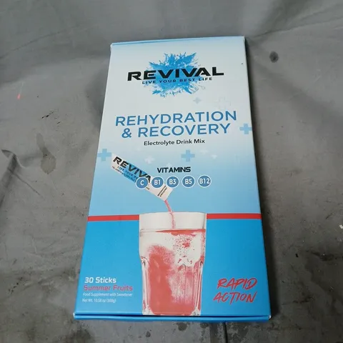 4 X REVIVAL REHYDRATION & RECOVERY ELECTROLYTE DRINK MIX – SUMMER FRUITS, 30 STICKS