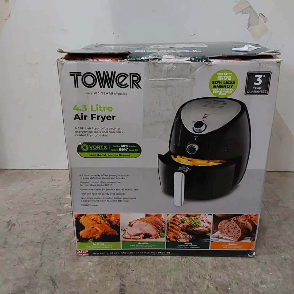 BOXED TOWER 4.3 LITRE AIR FRYER (1 BOX)