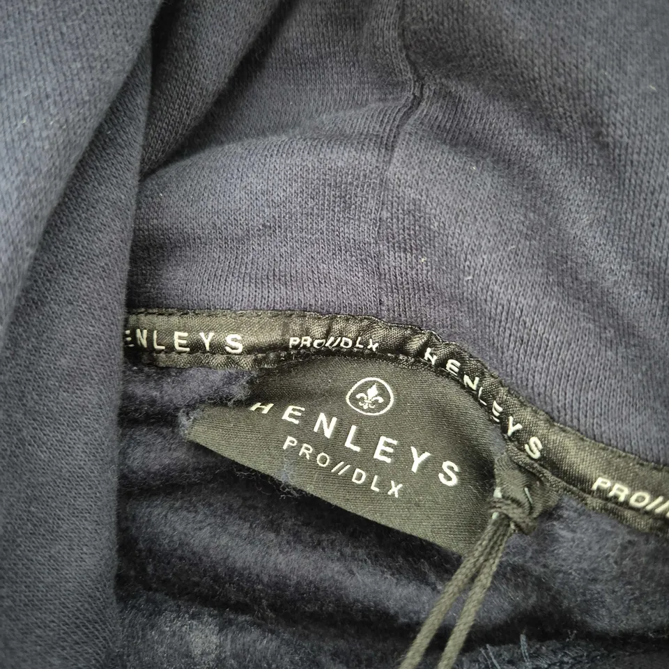 HENLEYS NAVY HOODIE - LARGE