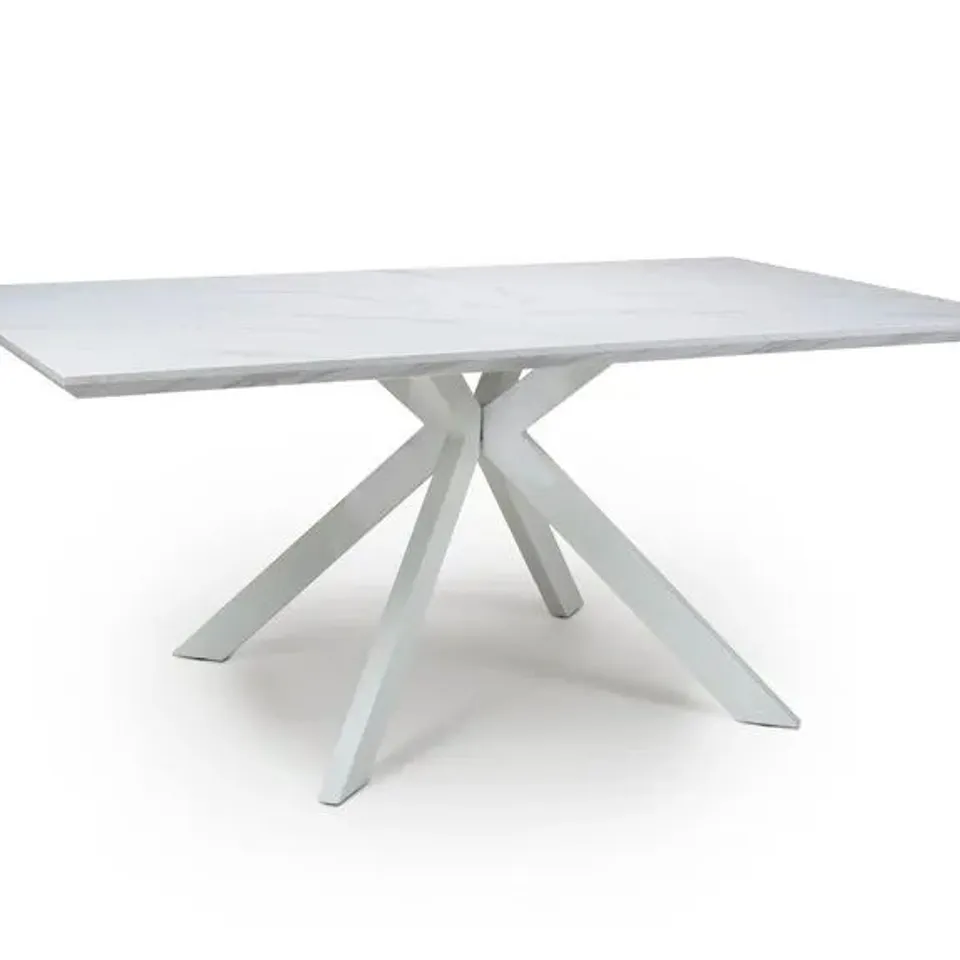 BOXED DUBAJ TABLE BIANCO MARBLE EFFECT WHITE GLOSS (2 BOXES)